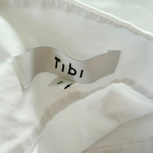 Tibi Eco Poplin Back Wrap Skirt White Size 2 Organic Cotton Midi Lightweight - Picture 7 of 9